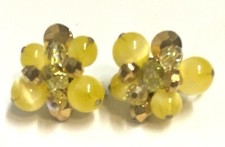 9.217 Vintage earrings, lucite yellow, Vendom
