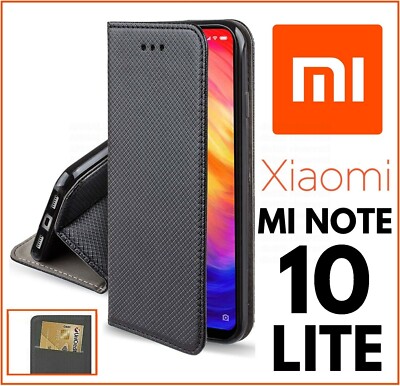 BOOK WALLET CASE for Xiaomi Mi Note 10 Lite BLACK LEATHER FLIP COVER