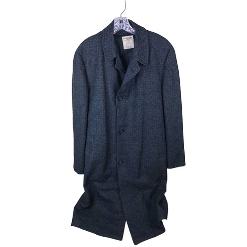 Vintage Clipper Craft Clothes Overcoat Mens Wool Union Made Gray Large Long