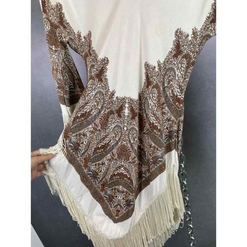 Vintage 1970s Woodstock Valerie Parr Long Sleeve Fringe Top - Picture 5 of 10