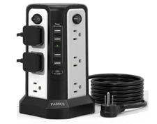 Surge Protector Power Strip Tower,12 Wide AC Outlets 5 USB Ports (USB C) 10FT