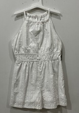 NWT Art Class Girls WHITE Seersucker Sleeveless Summer Romper Size M 7/8 Year