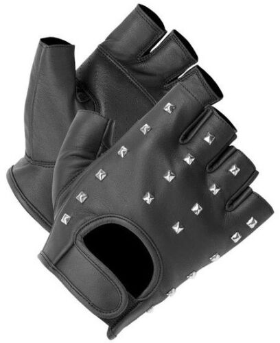 Büse Cruiser Motorcycle Gloves Chopper Biker Fingerless with Rivets - Picture 1 of 1
