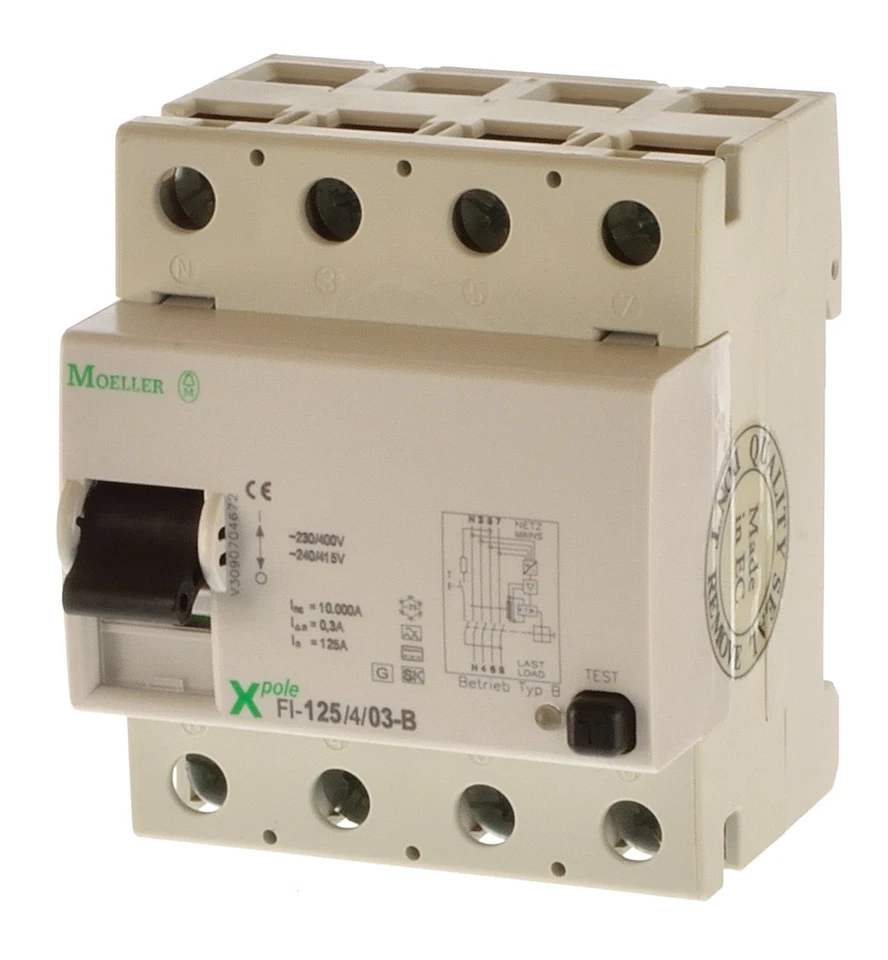 Moeller Fi-125/4/0,3-B Fi Schalter allstromsensitiv 240727 - Bild 1 von 1