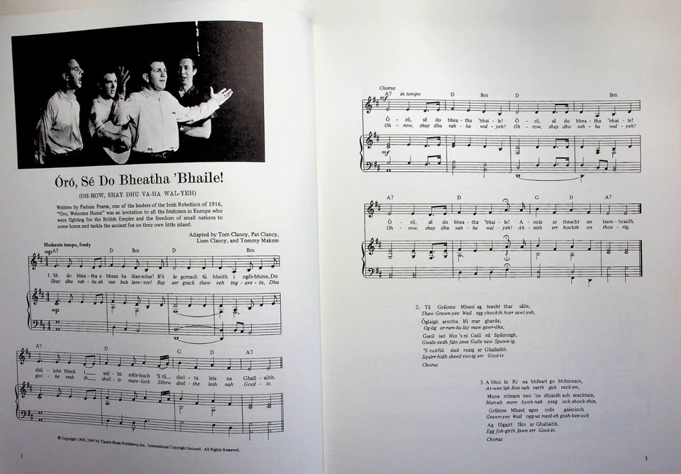 Libro de partituras vocales piano 75 canciones Clancy Brothers The Irish Songbook Foto 4 de 4