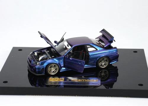 PGM 1/43 Alloy diecast car model Nissan GTR R34 full open magic purple - Picture 19 of 20