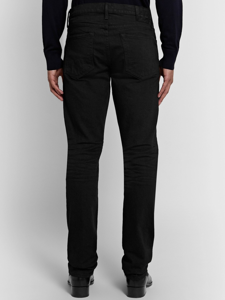 $850 TOM FORD Slim-Fit Selvedge Denim Jeans TFD001 BUJ05 Black 30