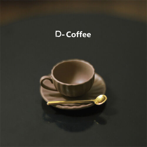 3Pcs/set Dollhouse Miniature Scene Mini Coffee Cup Saucer Spoon Set Ornament - Picture 16 of 17