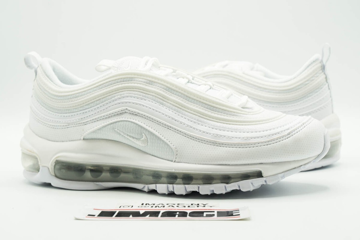 Nike Air Max 97 ホワイト NIKE AIR MAX 97 (GS) WHITE-WHITE-METALLIC SILVR SZ 4.5Y