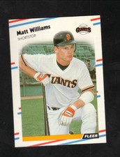 Matt Williams Rookie Card San Francisco Giants 1988 Fleer Baseball Card. rookie card picture
