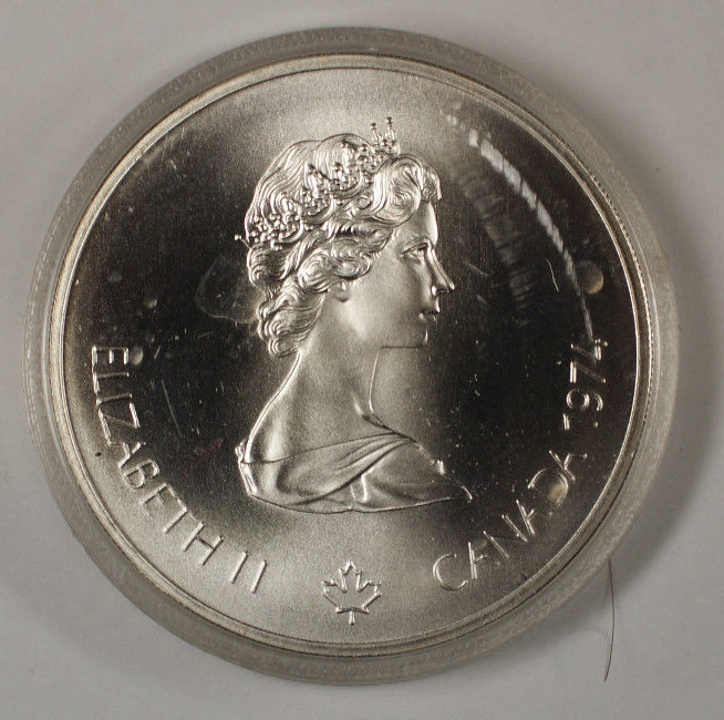 1974 Canada RCM 5 Dollar Silver 1976 Montreal Olympics Silver Coin