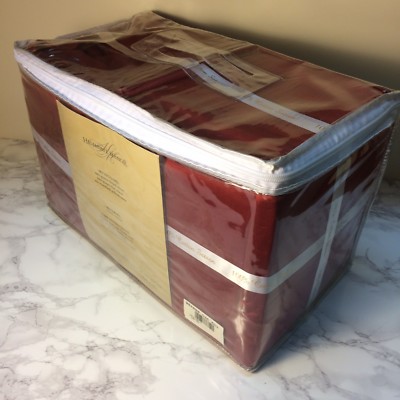 HIGHGATE MANOR QUEEN 10 PC 100% Cotton 2 complete sheet sets ruby red 320 TC NEW