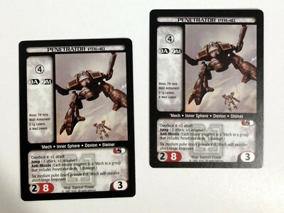 Penetrator PTR-4D (2) Battletech CCG Mercenaries 'Mech