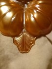 Marigold Iridescent Carnival Glass three leaf clover Trifoil Doric candy dish  — photo 4