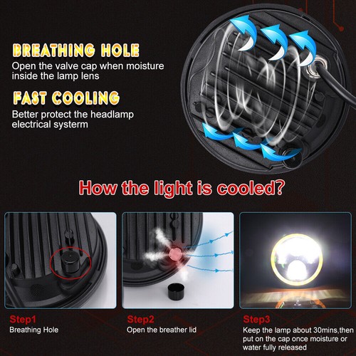5 3/4" 5.75" LED Headlight Hi/Lo Beam Ring DRL For Motor Sportster XL 883 1200 - Picture 5 of 12