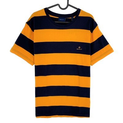 GANT Orange Streifen Crew Neck T-Shirt Größe L