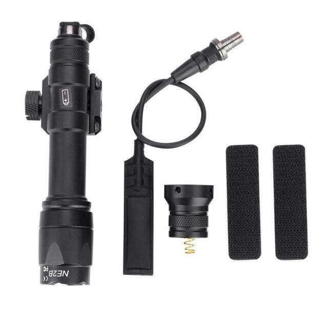 Tactical Airsoft LED Flashlight Torch Hunting For 20mm Picatinny Rail Mount