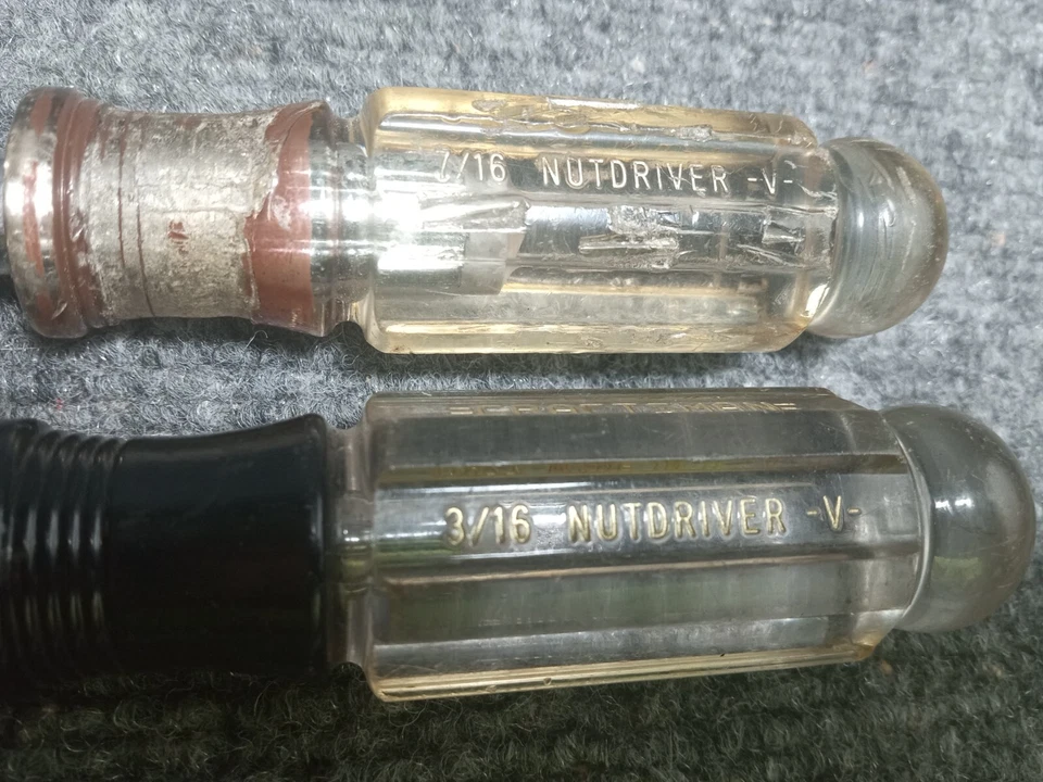 2 Vintage Craftsman Hex Nut Driver V Series 3/16" 41977, 7/16" 41975 Made in USA - Image 4 of 4