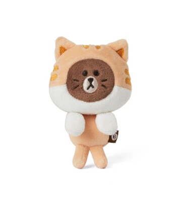 LINE FRIENDS Official KITTEN BROWN MONITOR DOLL CHEESE Small Plush