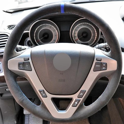 Alcantara Steering Wheel Cover Real Leather Wheel Wrap for ACURA MDX 2007-2013 D - Picture 7 of 12