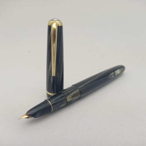 TITANIA Celluloid Fountain Pen 14k EF Flex Nib & Mechanical Pencil 1.18mm VTG RR - Picture 8 of 18