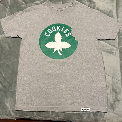 Men s Medium Berner Cookies Clothing SF Preowned Grey T-shirt Tee Front Logos