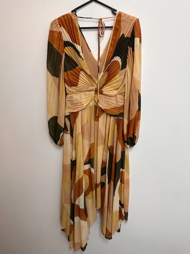 MINISTRY OF STYLE Retro Resort Pleated Midi Day Dress Size 10 AU - Picture 4 of 6