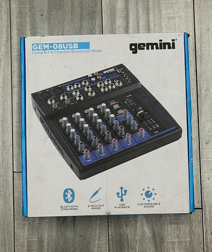 Gemini - GEM-08USB - 8 Channel USB Bluetooth Mixer for Podcast Recording Free SH - Picture 10 of 11