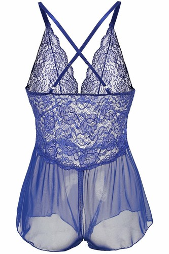 Womens Sexy Lingerie Teddy Babydoll V Neck Bodysuit Nightie Nightdress Sleepwear - Picture 17 of 23