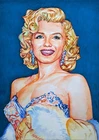 8.26 × 11,69" Marilyn Monroe ~watercolor & gouache~  SIGNED/DATED