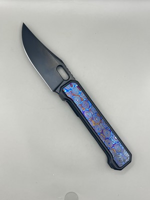 NOC Knives MT-30 M390 DLC Blade Tamascus Handle NKMT3001