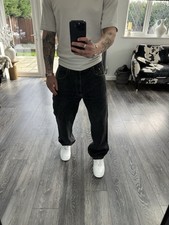 Levi's 569 black vintage washed denim straight leg loose baggy relaxed fit jeans