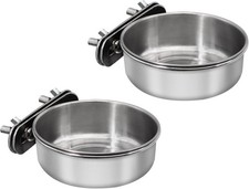 2 Pcs Small Bird Feeding Dish Cups,Parrot Food Bowl Cage W/ Clamp Holder