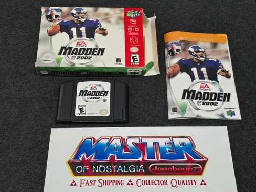 N64 Nintendo 64 MADDEN 2002 CIB Complete Box Game NFL Football John Madden EA
