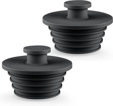 Bathtub Stopper 2pcs Sink Tub Plug Bathroom Shower Drain Large, Black