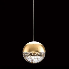 Modern Crystal Pendant Light: Gold Mini Globe Ceiling Hanging Lights for Kitc...