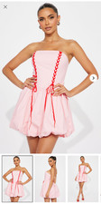 Fashion Nova Pink Coquette Dreams Bubble Mini Dress Size M