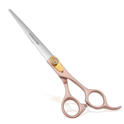 TOPGOOSE 7.5'' Dog Straight Scissors for Grooming 440C Stainless Steel Rose Gold