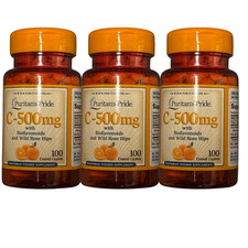 3 Pack Puritan  s Pride C-500mg Vitamin C with Rose Hips  Bioflavonoids