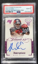 2014 PANINI FLAWLESS MIKE EVANS, #4, AUTO, ROOKIE, PINK,  SER #9/14, GEM MINT 10