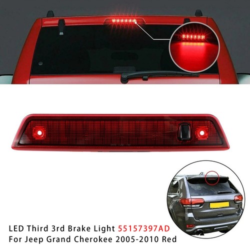 Luce Stop Posteriore Terza Coda Per Jeep Grand Cherokee 2005-2010 – Montaggio Alto, 55156389AC, ABS Rosso