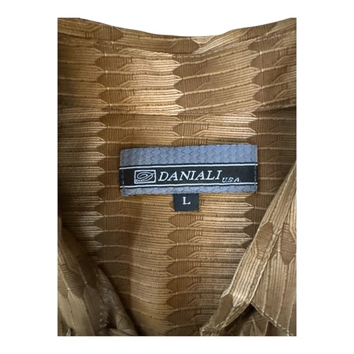 Vintage Daniali USA Mens L Patterned Collared Short Sleeve Button Down Shirt - Picture 3 of 5