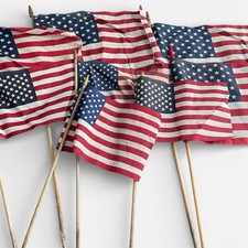 Vintage American Gauze Parade Flags 50 Star Lot Of 8