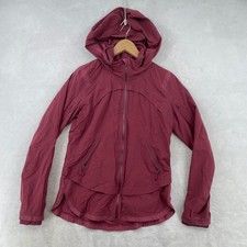 Lululemon Athletica Burgundy Hooded Lightweight Running Jacket Size 8