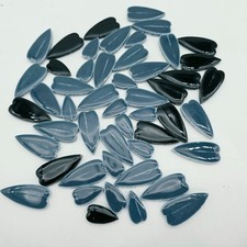 Blue Heart Shaped Ceramic Mosaic Tile Pieces For Art Crafts Projects Lot of 50