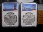 AMERICAN SILVER EAGLES NGC MS 69 2012 S KEY LOW MINTAGE 2 TROY OZ !!