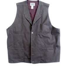 Frontier Classics Old West Canvas Vest Mens 3-XLT 54" Brown 4-Pockets Lined NEW 
