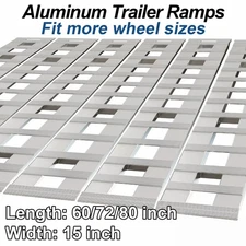 60/72/80" Aluminum Ramps 6000-8500 LBS For Truck Car Auto Trailer Ramps Hook End