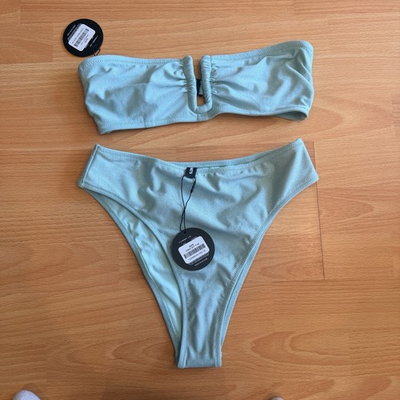 #ad #ad Aqua Blue Bikini Tube Top Bottoms XS Summer Of 78 Su78 $25.00
