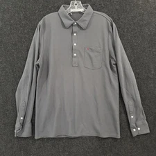 Criquet Polo Shirt Men's Large Gray Pima Cotton Slim Fit Golf Casual Pocket